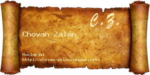 Chovan Zalán névjegykártya
